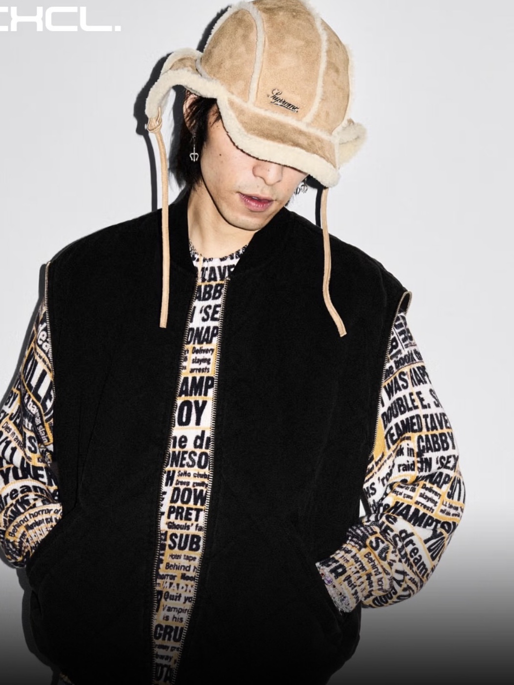 Supreme Shearling Lined Earflap Cap Tan - 25FW 착용 스타일