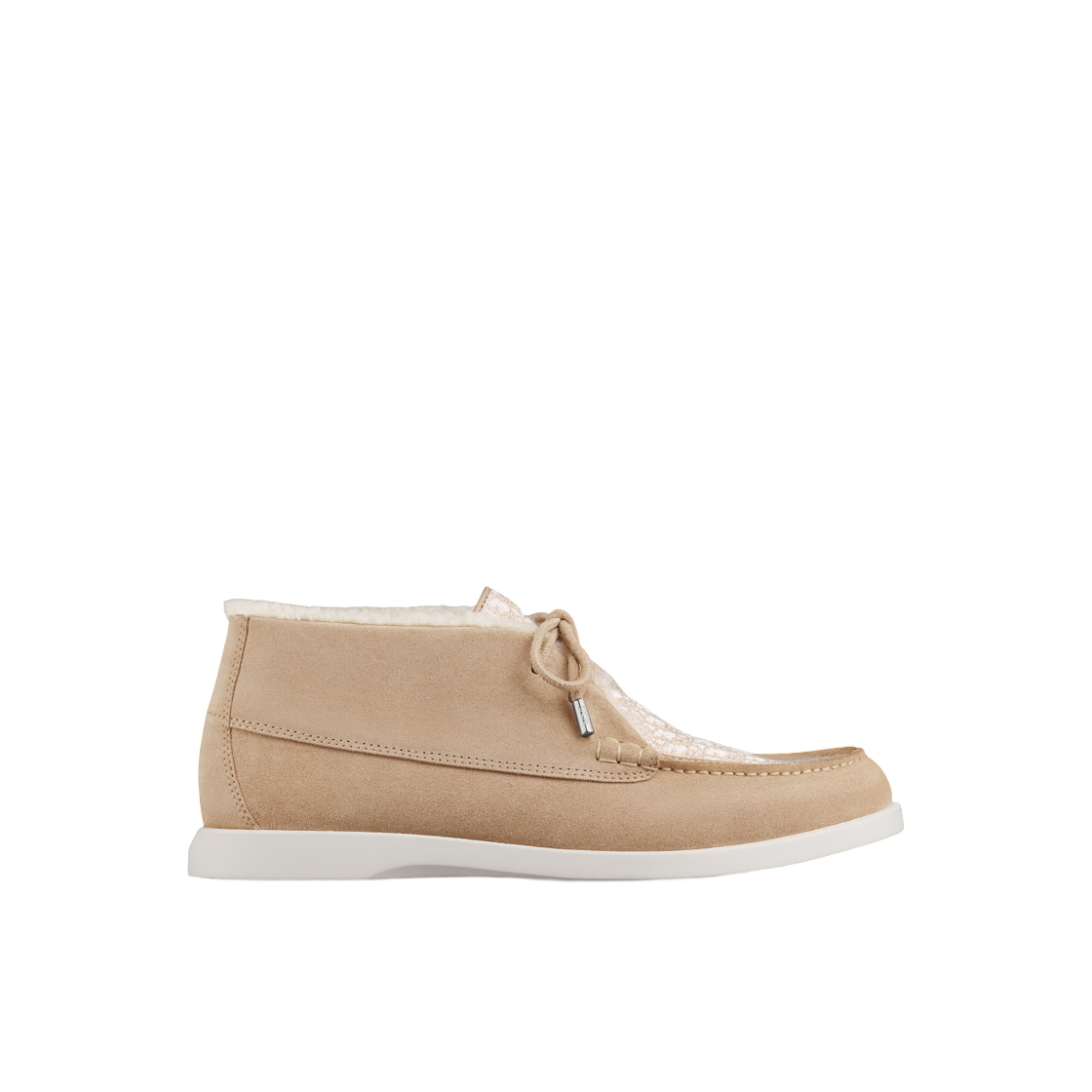 3BO365ABT-H150 Dior Granville Chukka Boots  Suede & Dior Oblique Jacquard Shearling Beige Cream