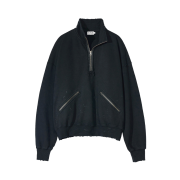 Sunday Ceremony Vintage High Neck Half Zip-Up - Black