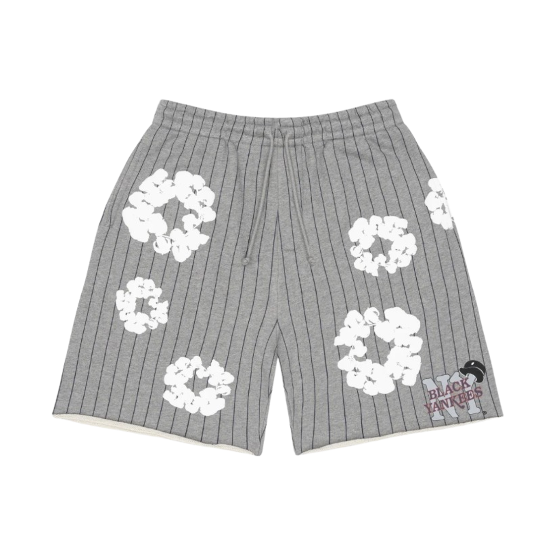 - Denim Tears Pinstripe Wreath Sweat Shorts Grey