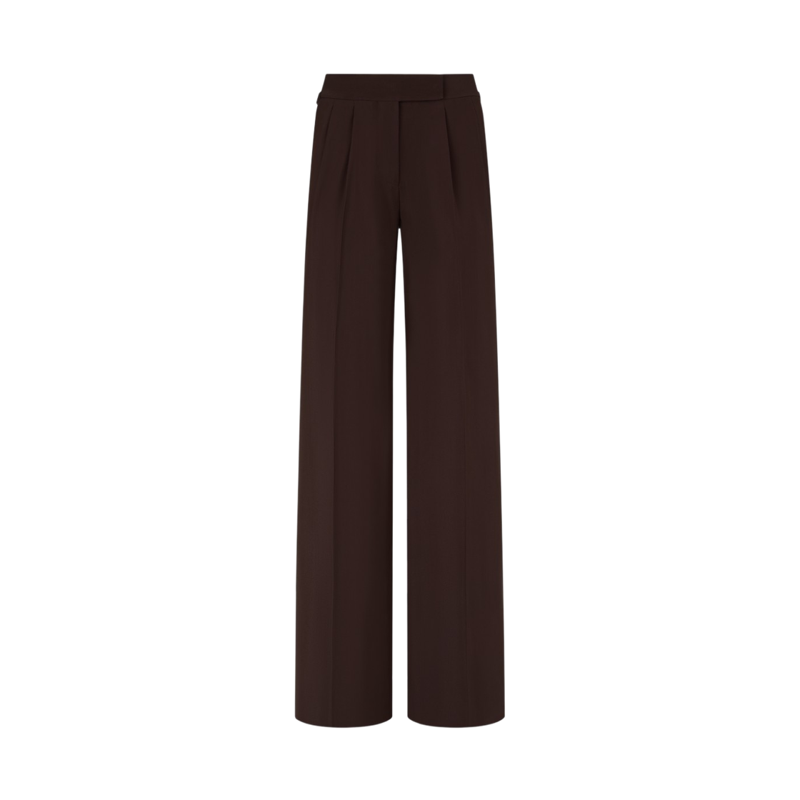 PAW636-FAX1513-KB800 (W) Tom Ford Tailored Double Pleat Wide Leg Pants Dark Chocolate