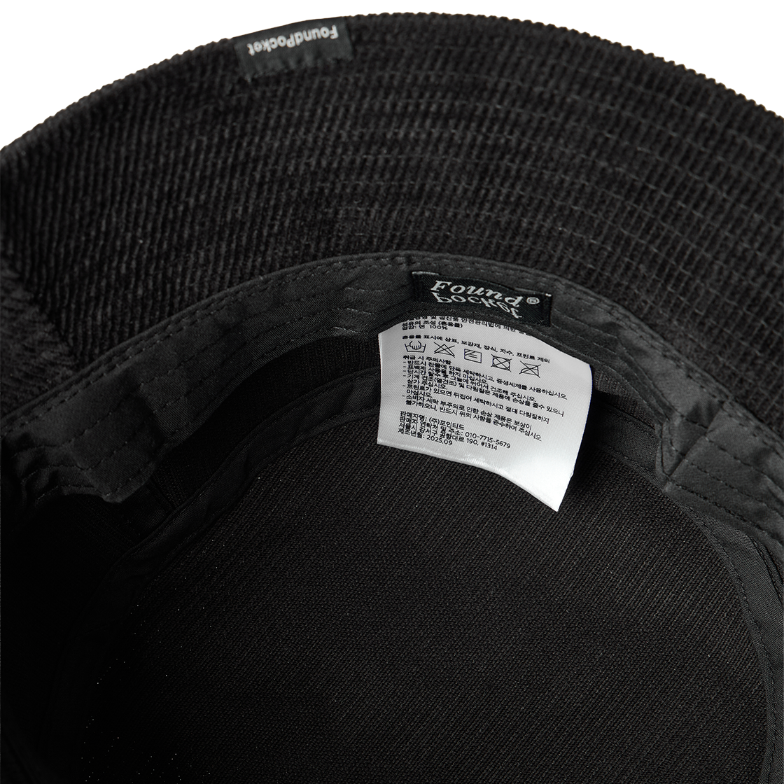 파운드포켓 릿지 코듀로이 버킷햇 블랙(Foundpocket Ridge Corduroy Bucket Hat Black) - 5
