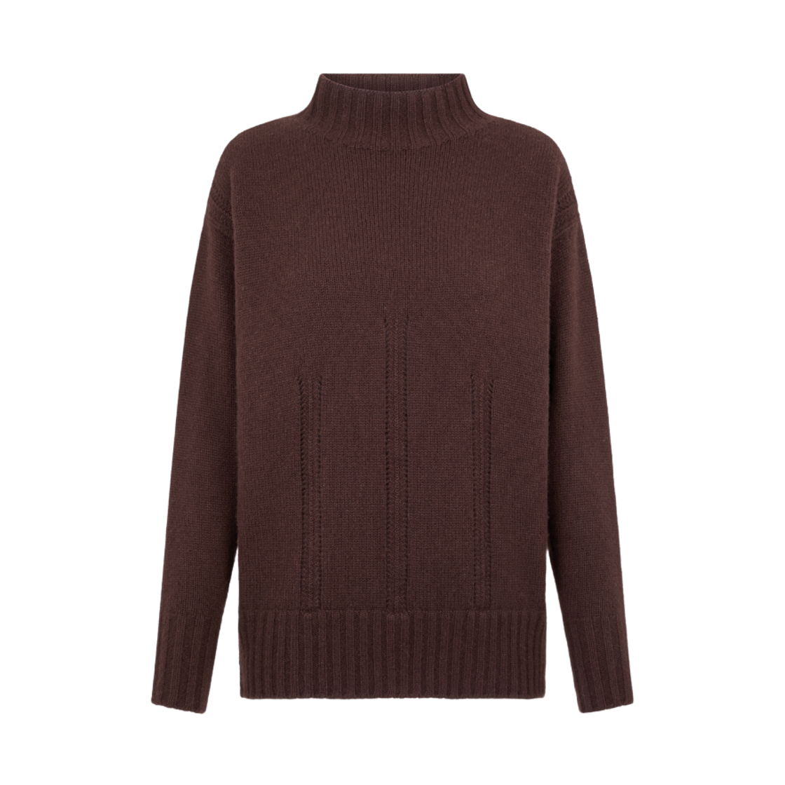 (W) 톰포드 롱슬리브 모크넥 니트 딥 브라운((W) Tom Ford Long Sleeve Mock Neck Knit Deep Brown)