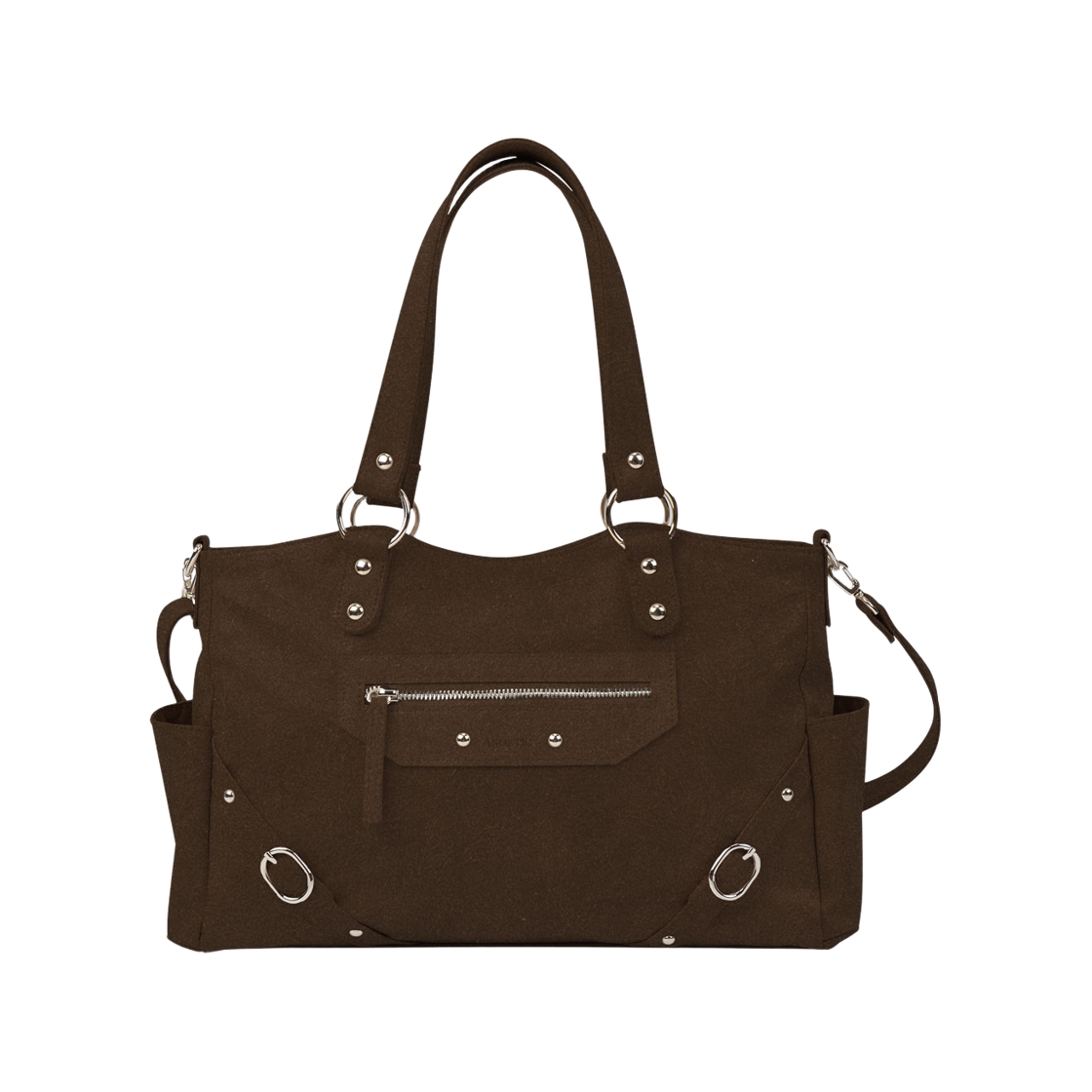 아노에틱 스터드 링백   스웨이드 브라운(Anoetic Stud Ring Bag Suede Brown)