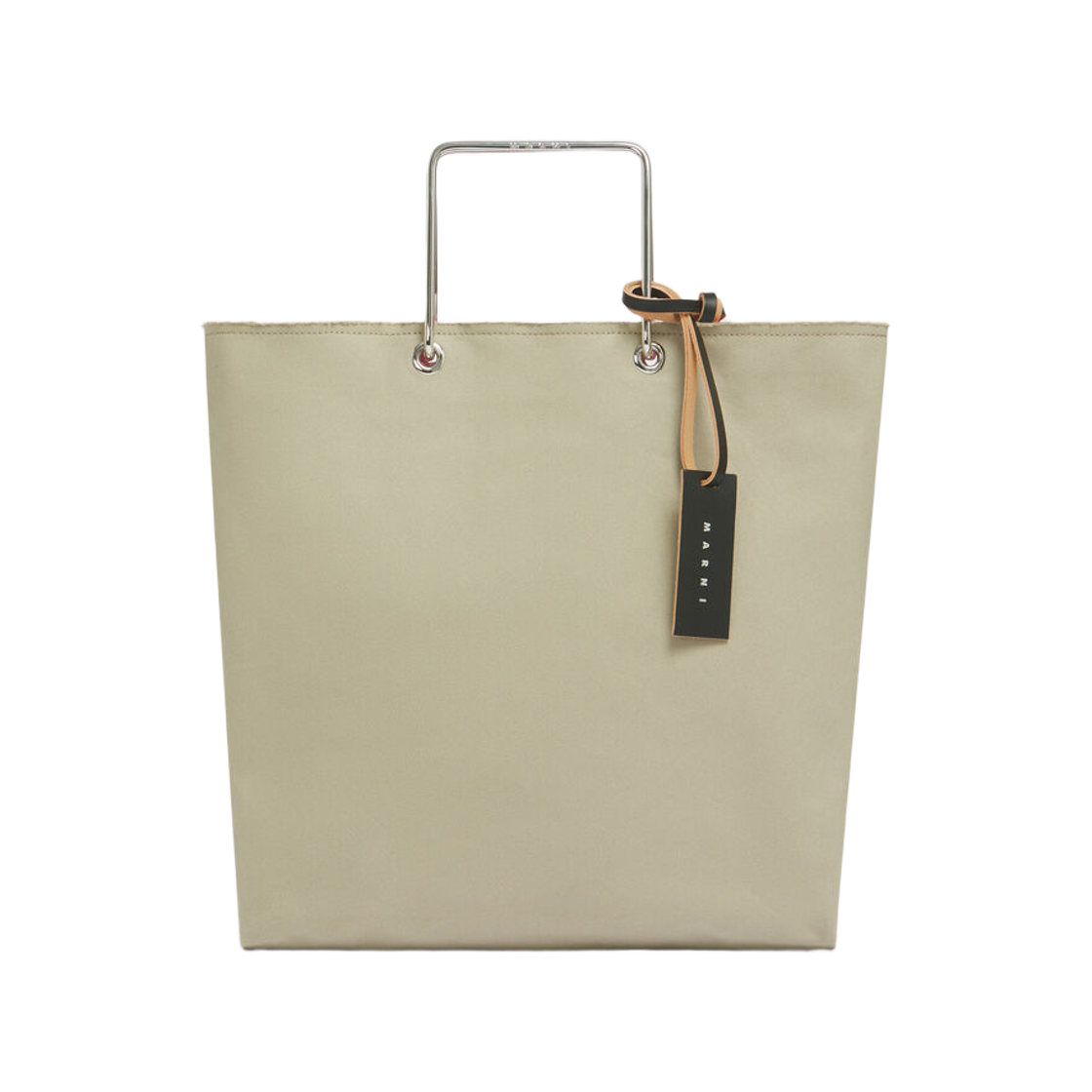 마르니 메탈 핸들 디테일 캔버스 쇼퍼백 시멘트(Marni Metal Handles Canvas Shopper Bag Cement) - 1