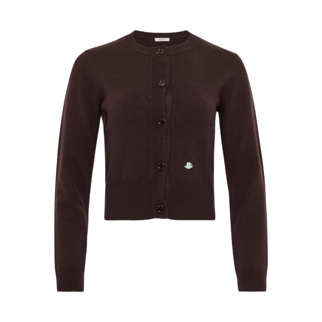 KW1447YN0447660 (W) JW Anderson Contrast Embroidery Cardigan Chocolate Brown