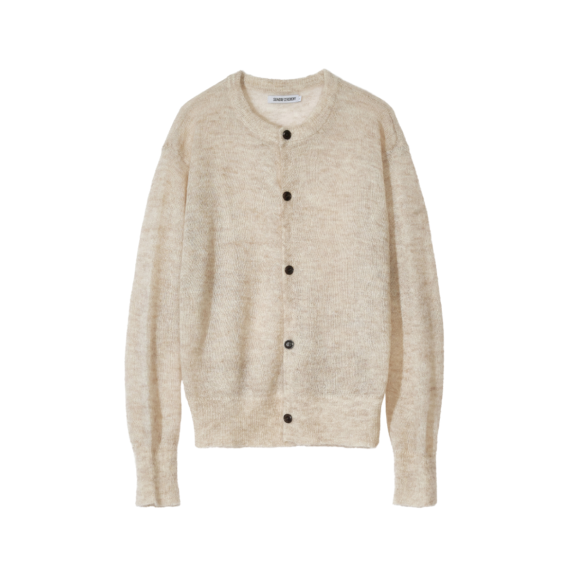 선데이세레머니 쉬어 모헤어 가디건 - 오트밀(Sunday Ceremony Sheer Mohair Cardigan - Oatmeal)