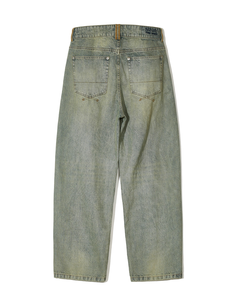 선데이세레머니 빈티지 재패니즈 데님 진 - 샌드(Sunday Ceremony Vintage Japanese Denim Jeans - Sand) - 2