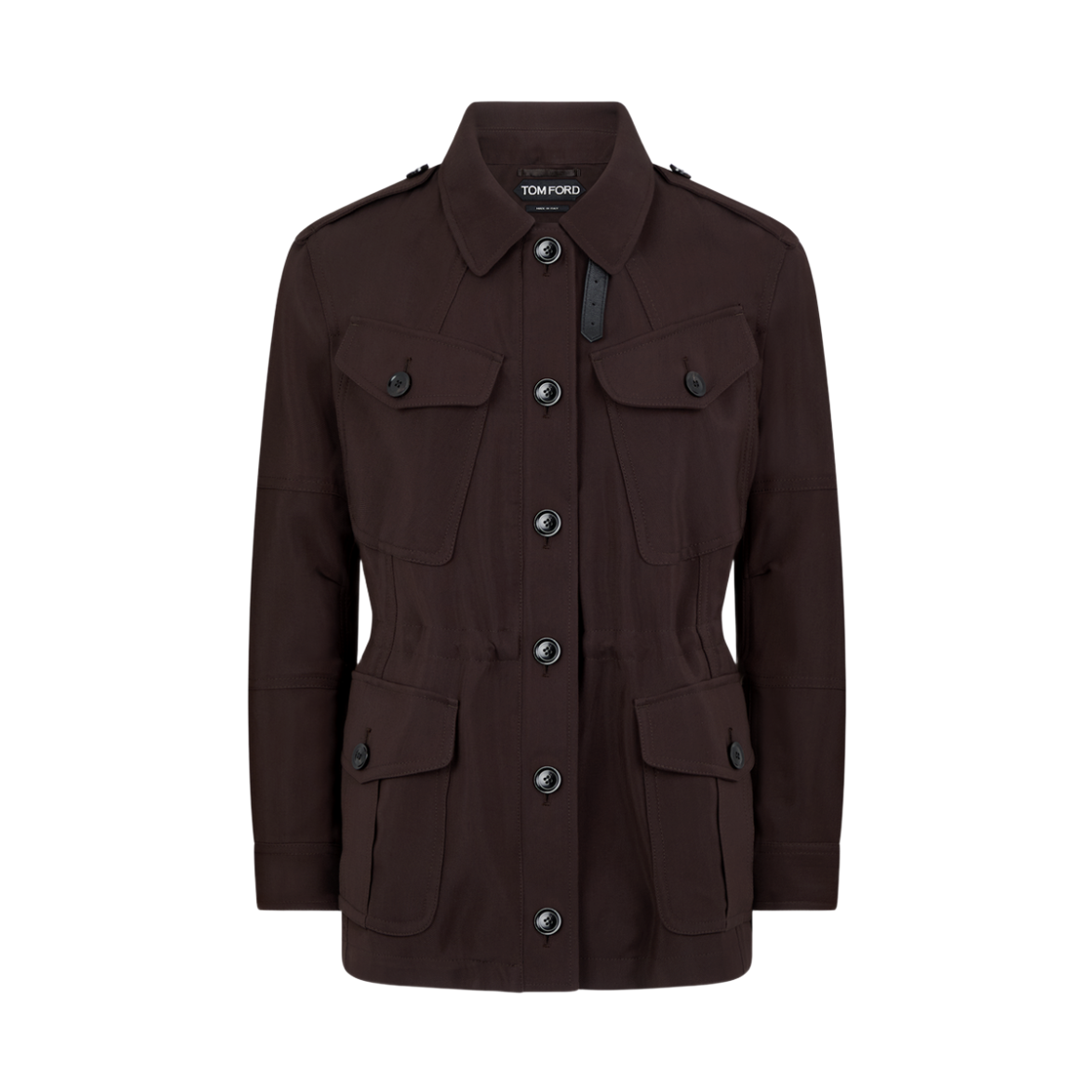 CS1282-FAX1513-KB800 (W) Tom Ford Wool Blend Field Jacket Dark Chocolate