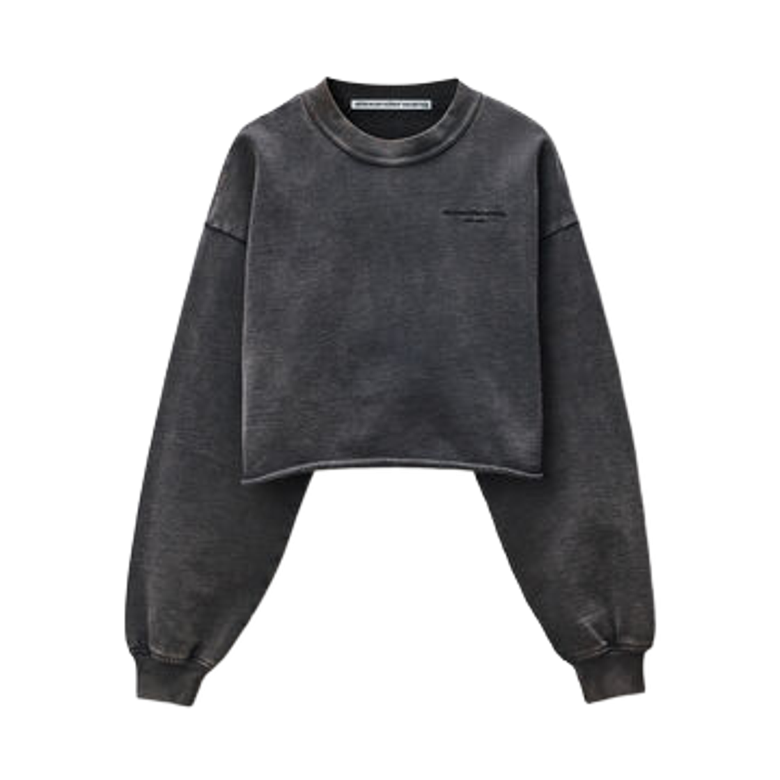 (W) 알렉산더 왕 로고 크롭 스웨트셔츠 블랙((W) Alexander Wang Logo Cropped Sweatshirt Black)