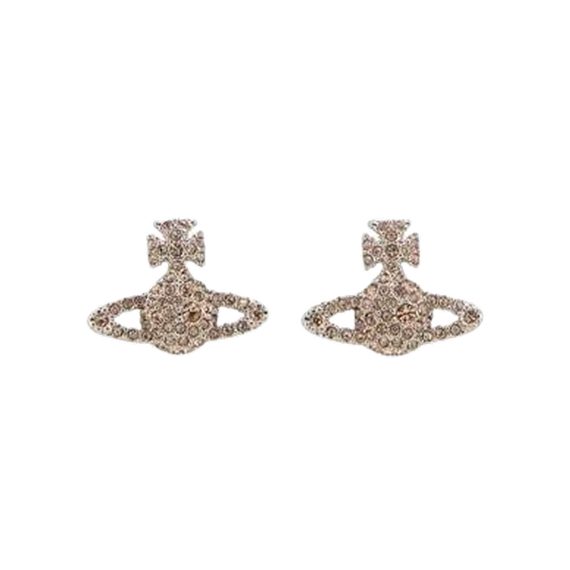 62010124-02P444 (W) Vivienne Westwood Grace Bas Relief Stud Earrings Light Peach