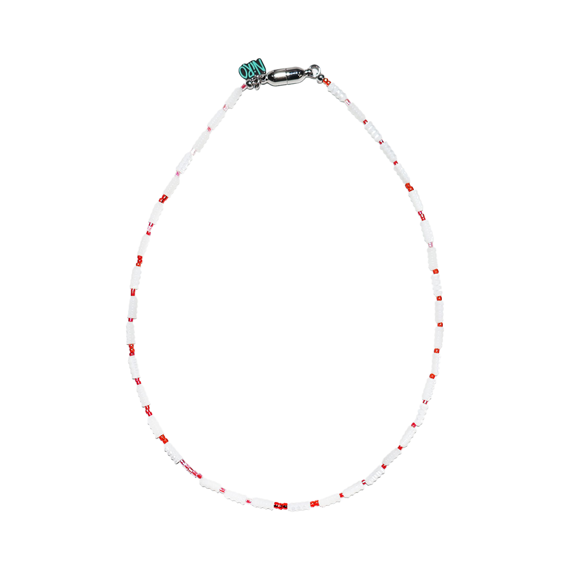 125-1 NiRO.SERENDiPiTY White & Red Drizzle Necklace #125-1