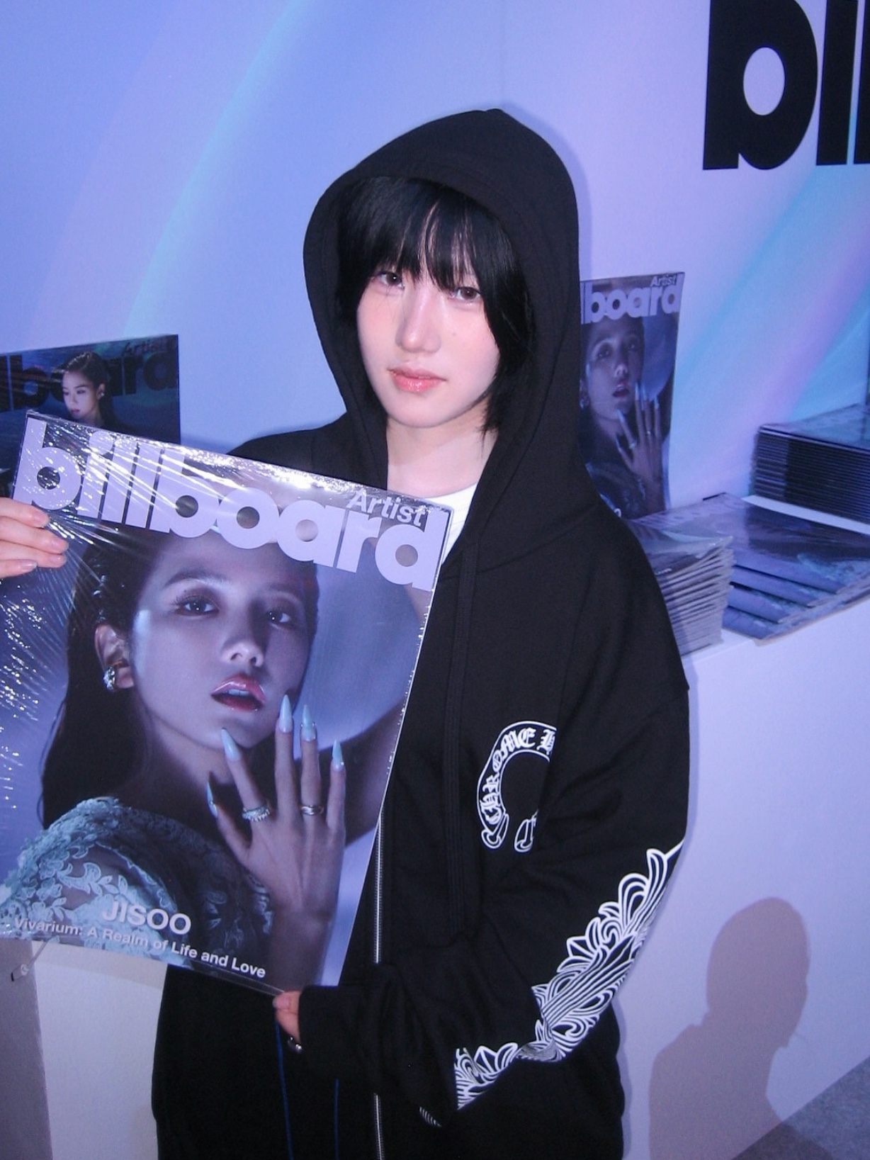 Chrome Hearts Horseshoe Floral Fleece Zip-Up Hoodie Black 착용 스타일