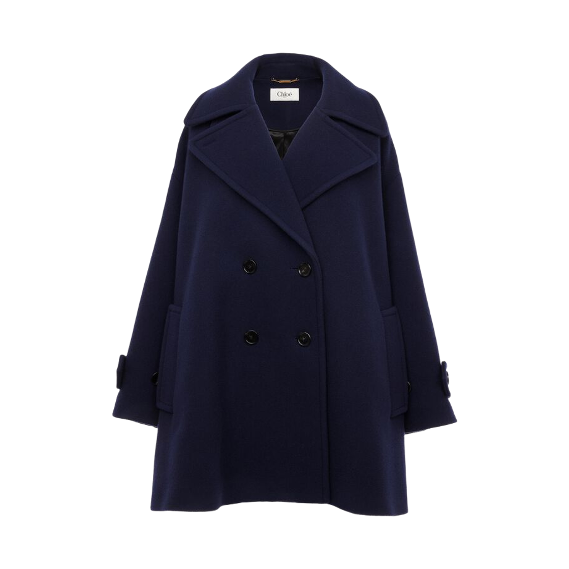 (W) 끌로에 오버사이즈 더블 브레스티드 코트 이브닝 블루((W) Chloe Oversized Double Breasted Coat Evening Blue)