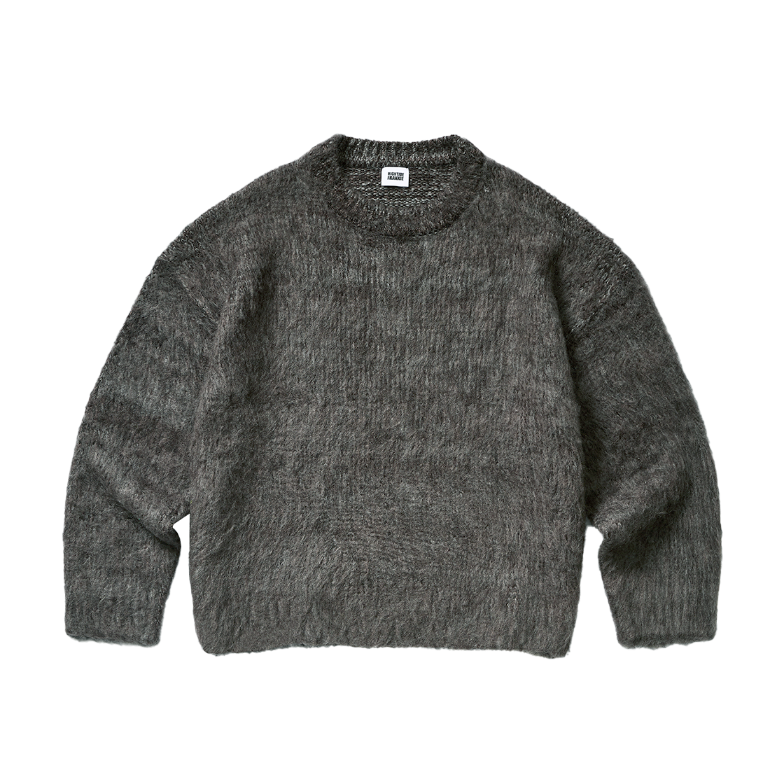 HF25CKN004BR HIGHTIDE FRANKIE Brushed Multi Gradient Crew Knit Charcaol