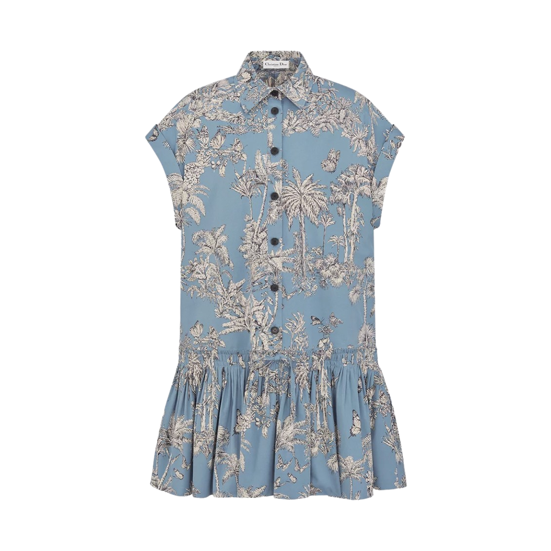 541D14A3A91-5807 (W) Dior Dioriviera Short Shirt Dress Celestial Blue White