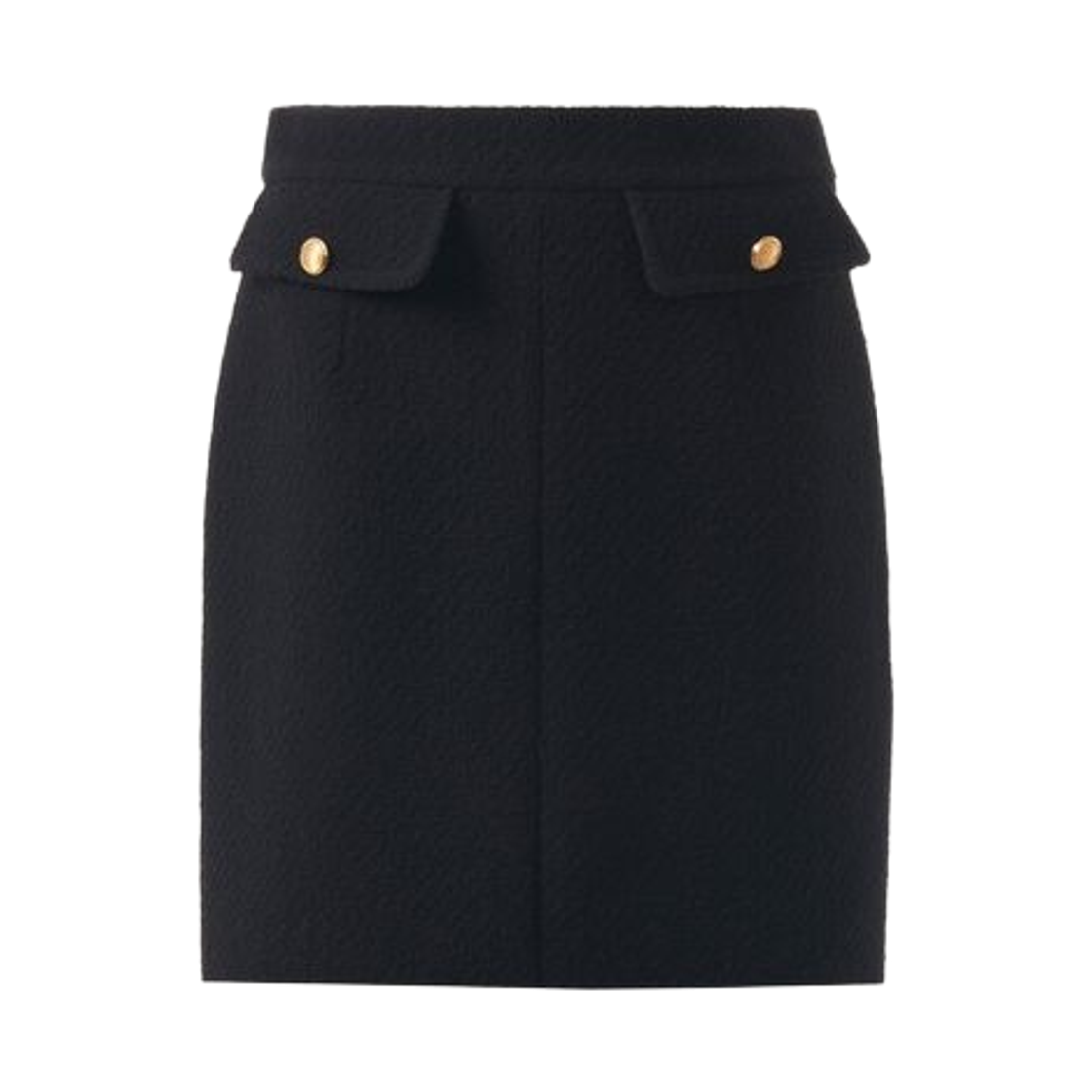 CH25AJU10935001 (W) Chloe Wool Boucle Midi Skirt Black