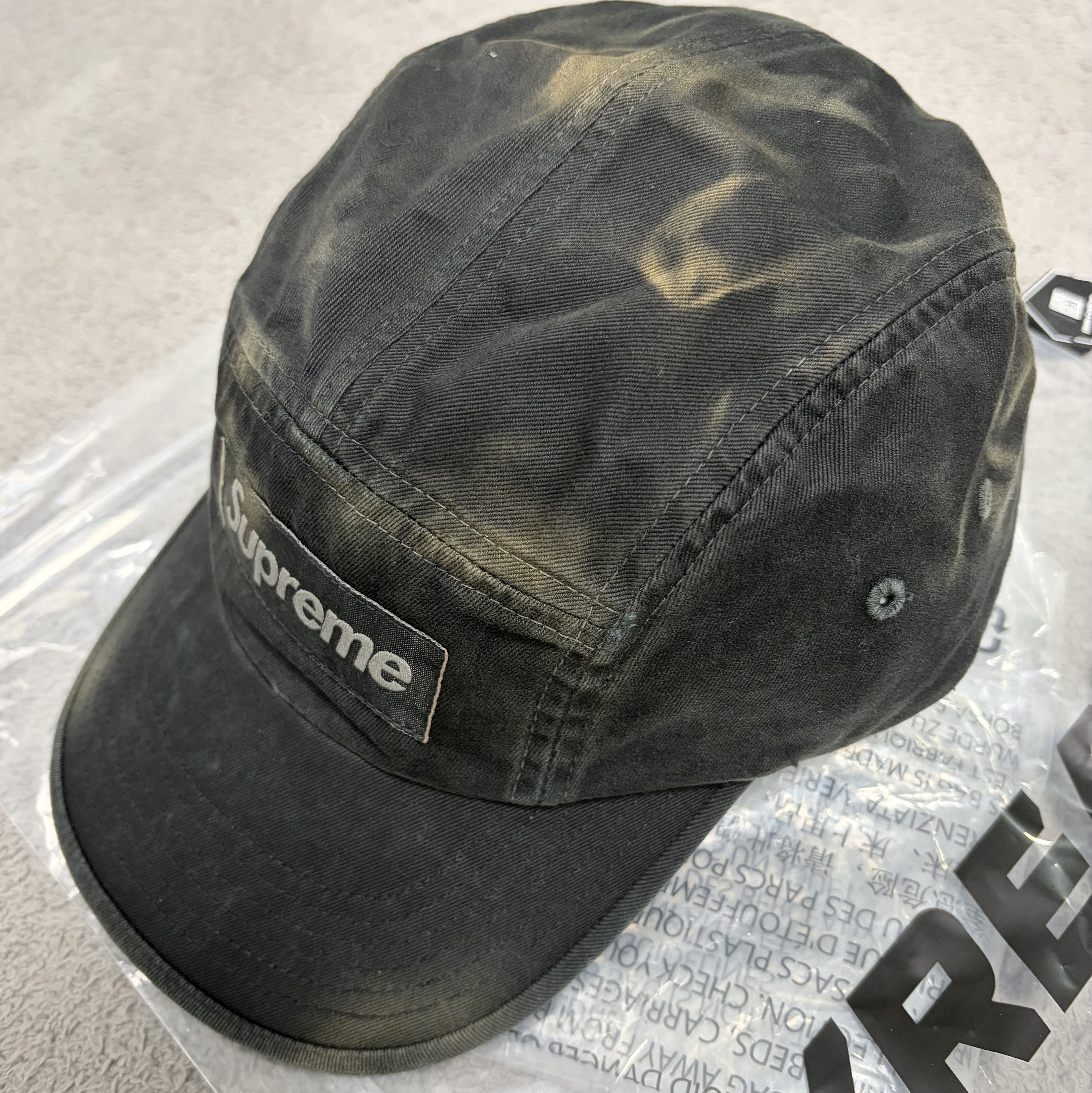 Supreme Overdyed Camp Cap Black - 25FW 착용 스타일