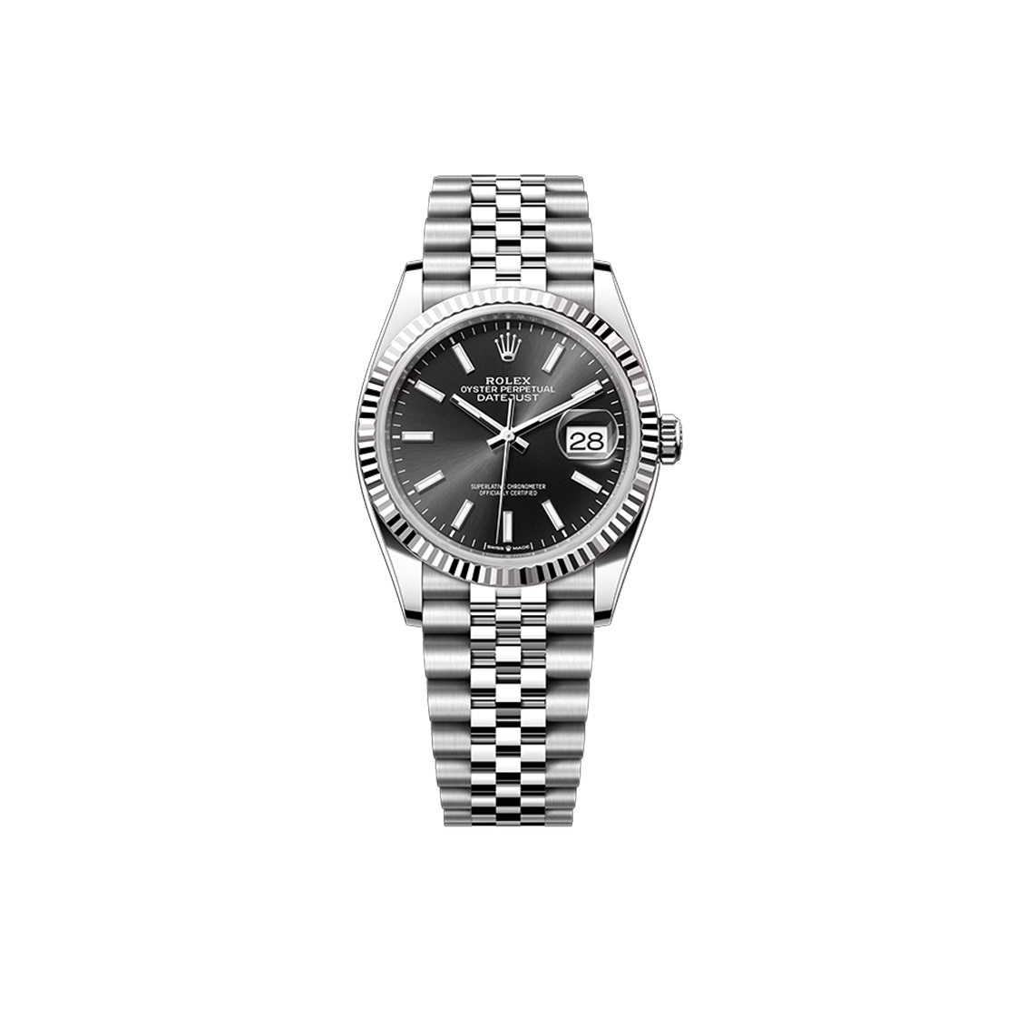 ITJ8OMQIBP36 Rolex Datejust 36 - 126234 Black Bar Jubilee No. 6997