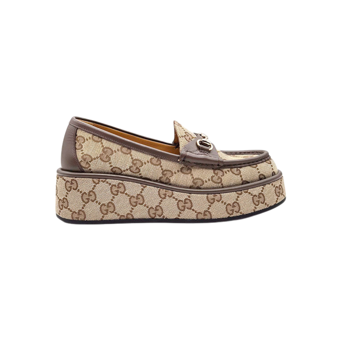 ITPO5EKED7U3 Gucci Horsebit Wedge Heel Loafers