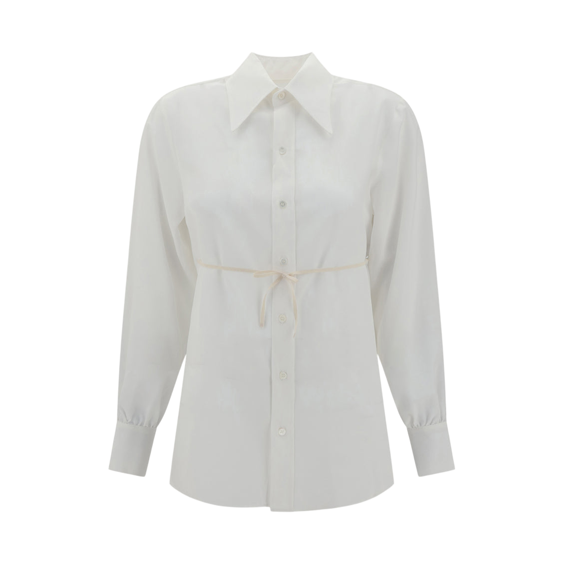 S62DT0037M35441102 (W) MM6 Maison Margiela Long Sleeve Silk Shirt White