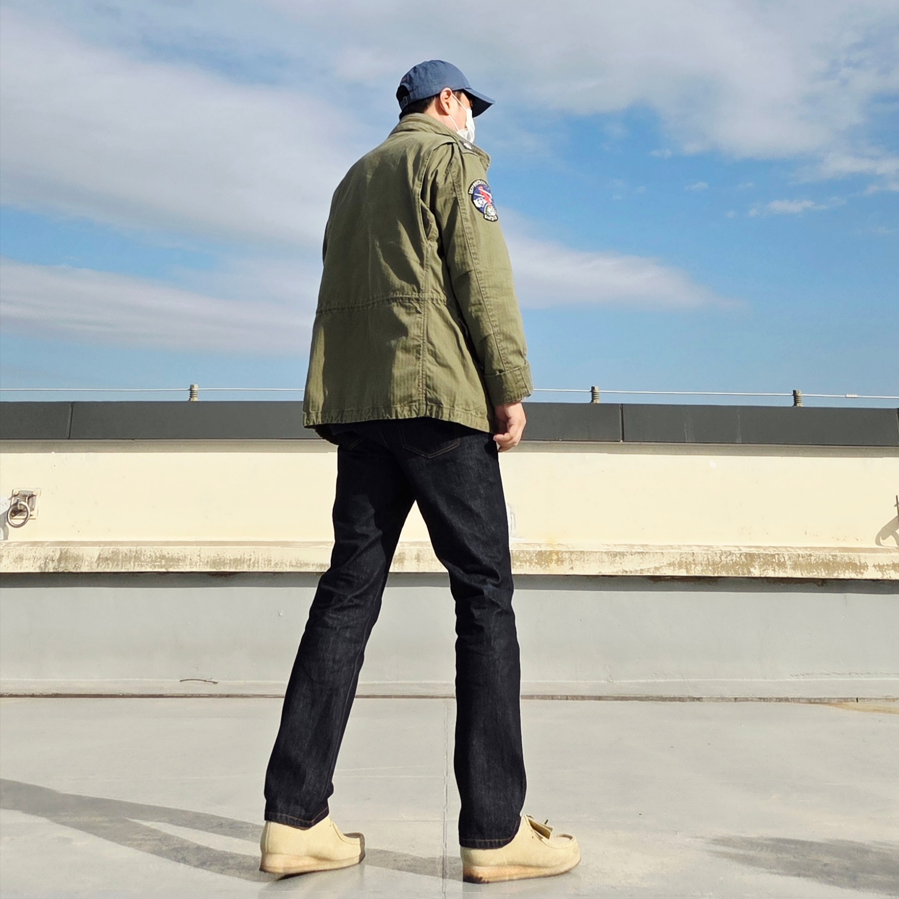 [20% 적립] Polo Ralph Lauren Iconic Herringbone Field Jacket Olive Mountain - 25SS, Clarks Wallabee Maple Suede 착용 스타일 - 5