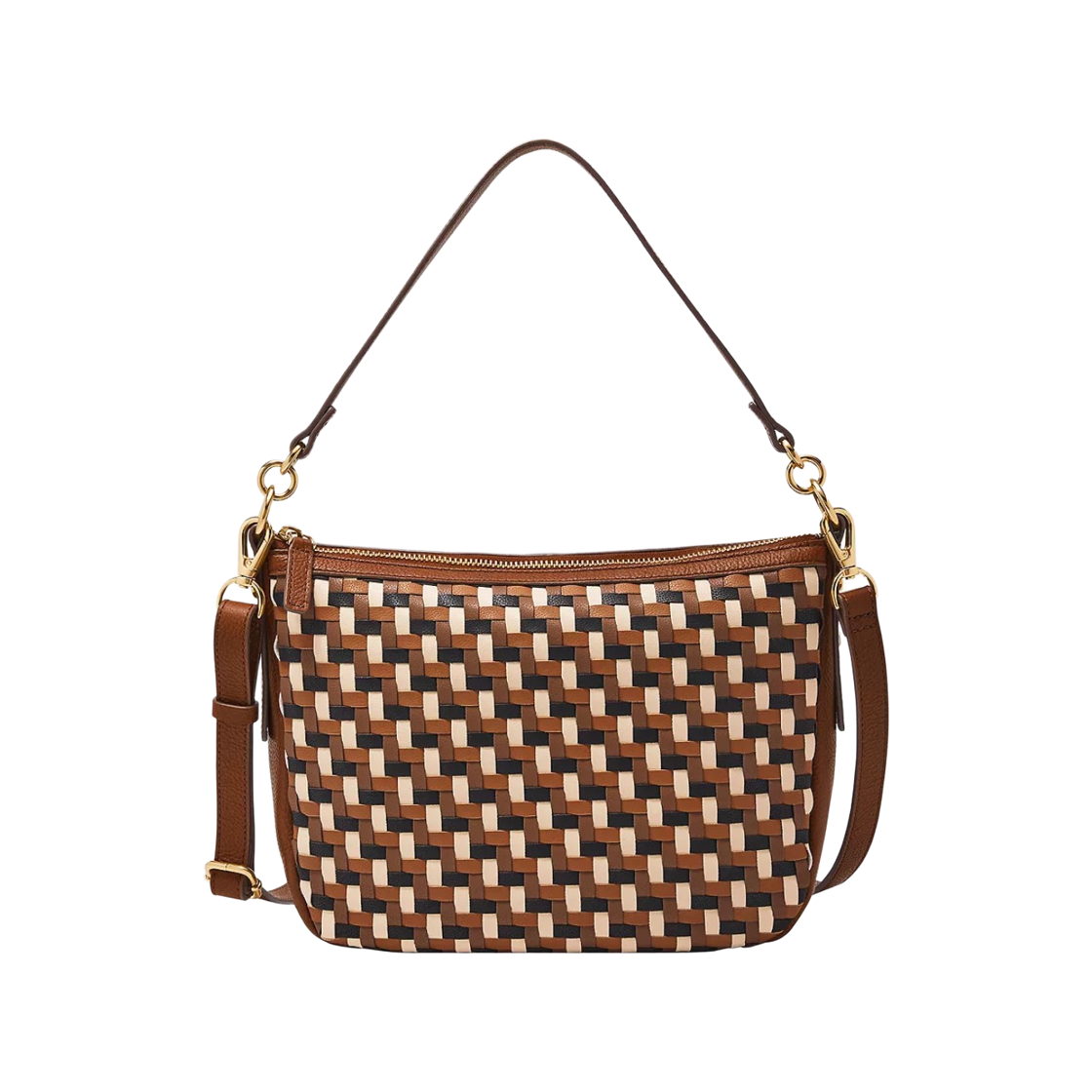 ZB11112249 Fossil Jolie Leather Crossbody Bag Neutral Woven
