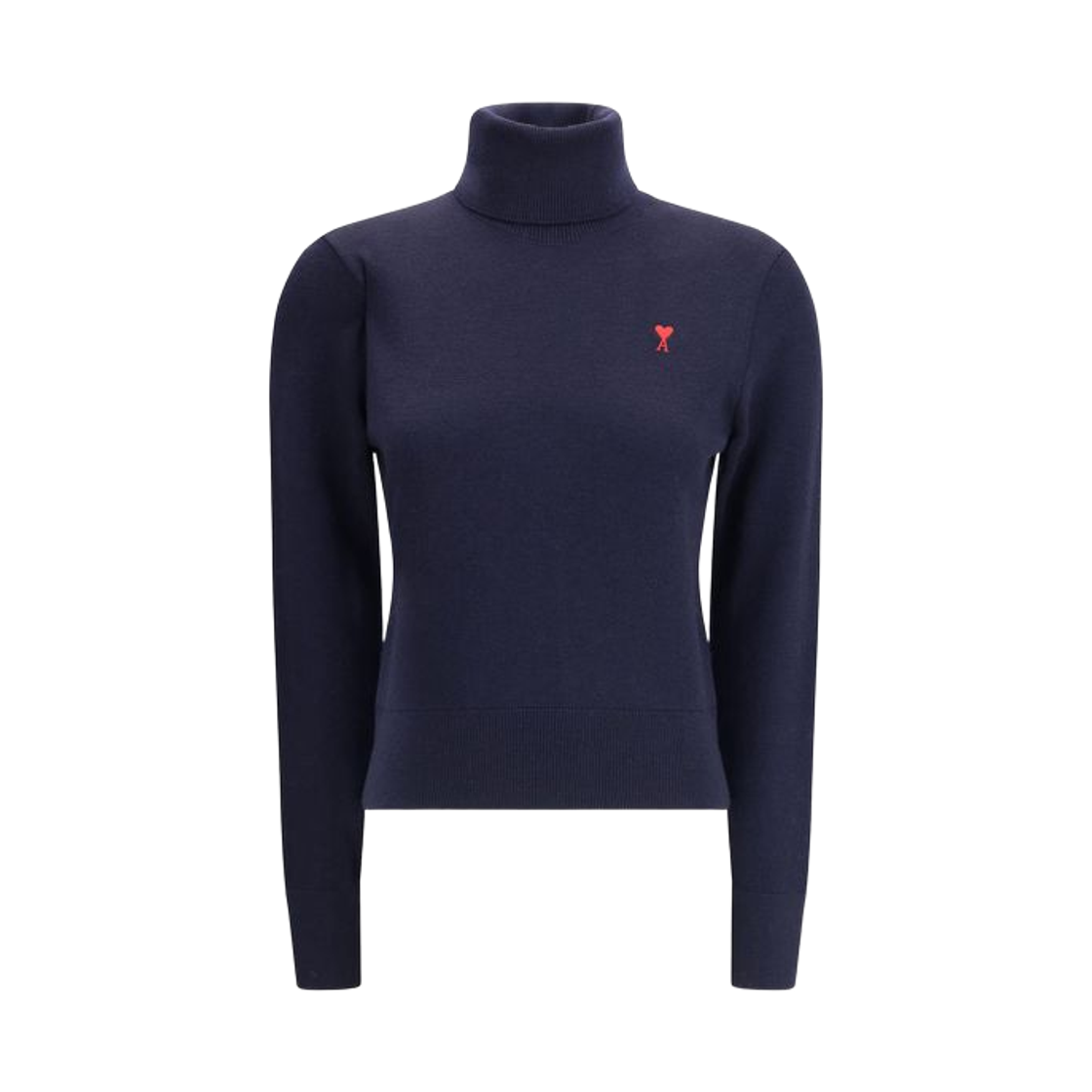 FKS827-001-414 (W) AMI de Coeur Wool Turtleneck Sweater Navy