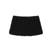UGLYSHADOW Ruffled Fur Mini Skirt Black