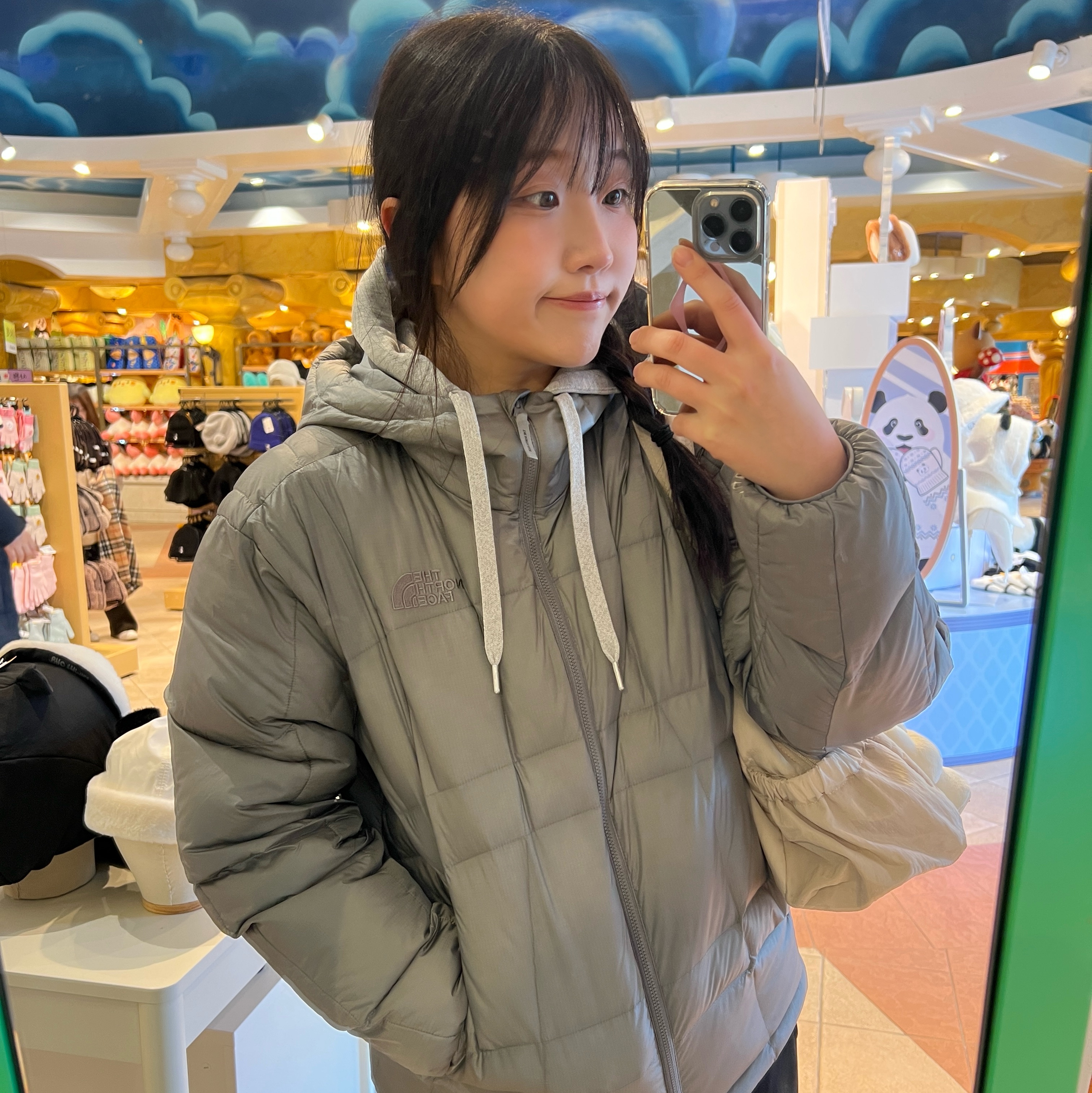 The North Face Wave LT On Jacket Gray 착용 스타일
