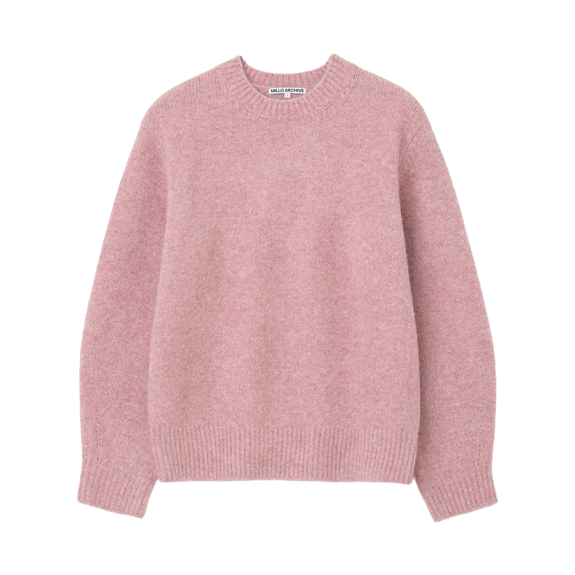 ML425MPK Millo Archive Crop Silhouette Knit Melange Pink