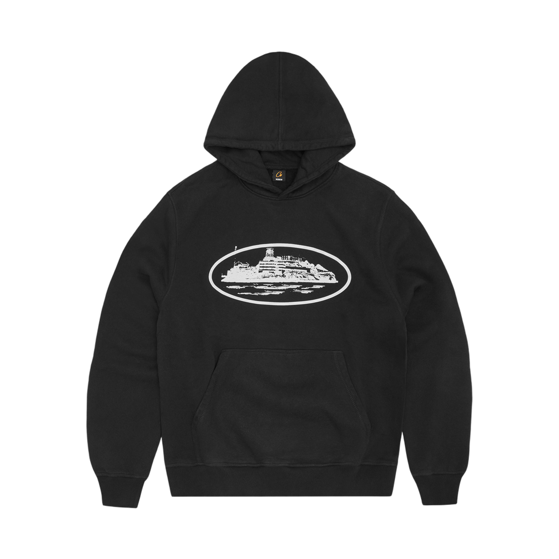 코르테이즈 알카트라즈 후드 블랙 화이트(Corteiz Alcatraz Hoodie Black White)