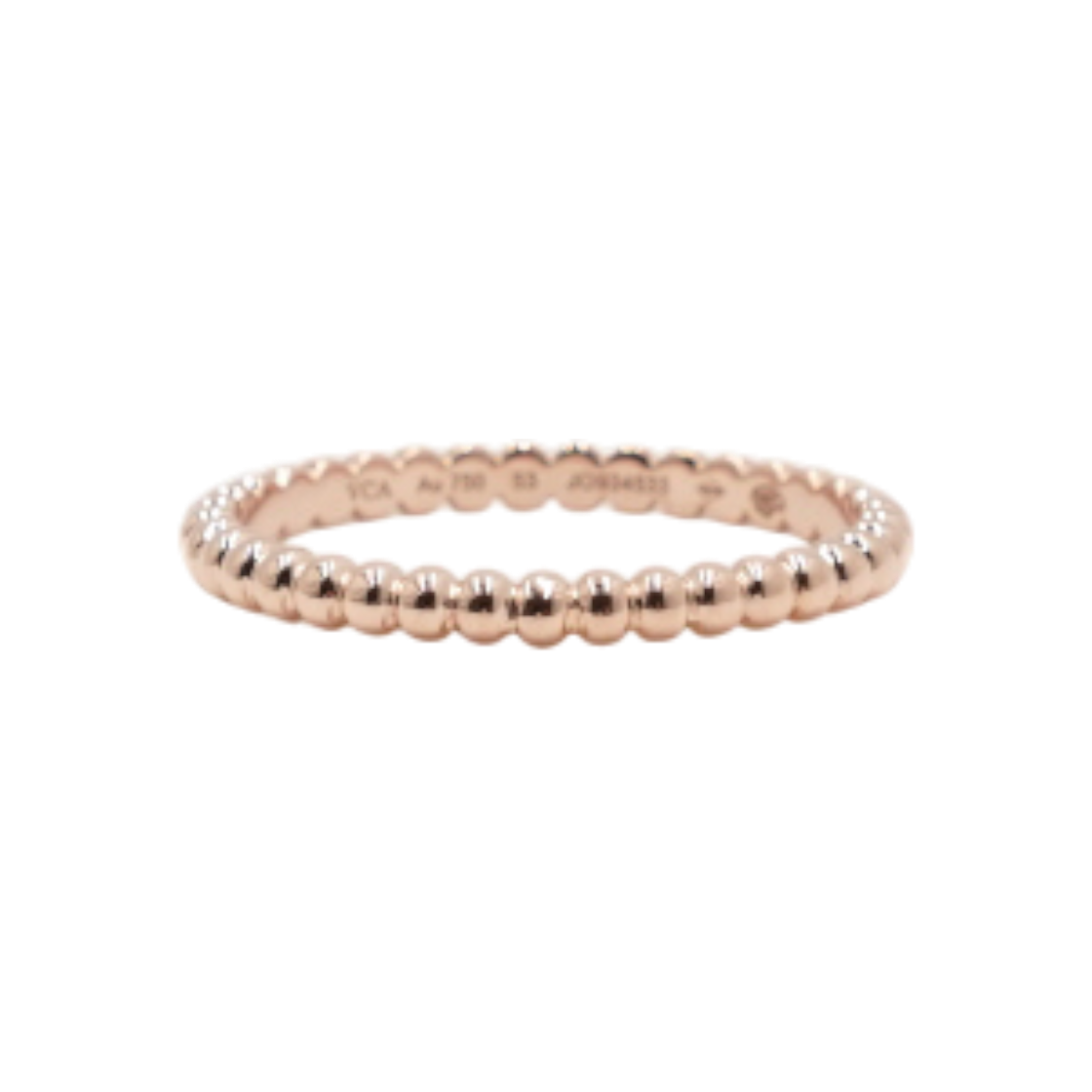 ITUAV4T3PRSL Van Cleef & Arpels VCARPJMF53 18K Rose Gold Perlee Small Bead Ring - Size 13