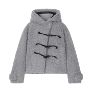 SOMSOC Frei Hooded Duffle Fur Coat Grey