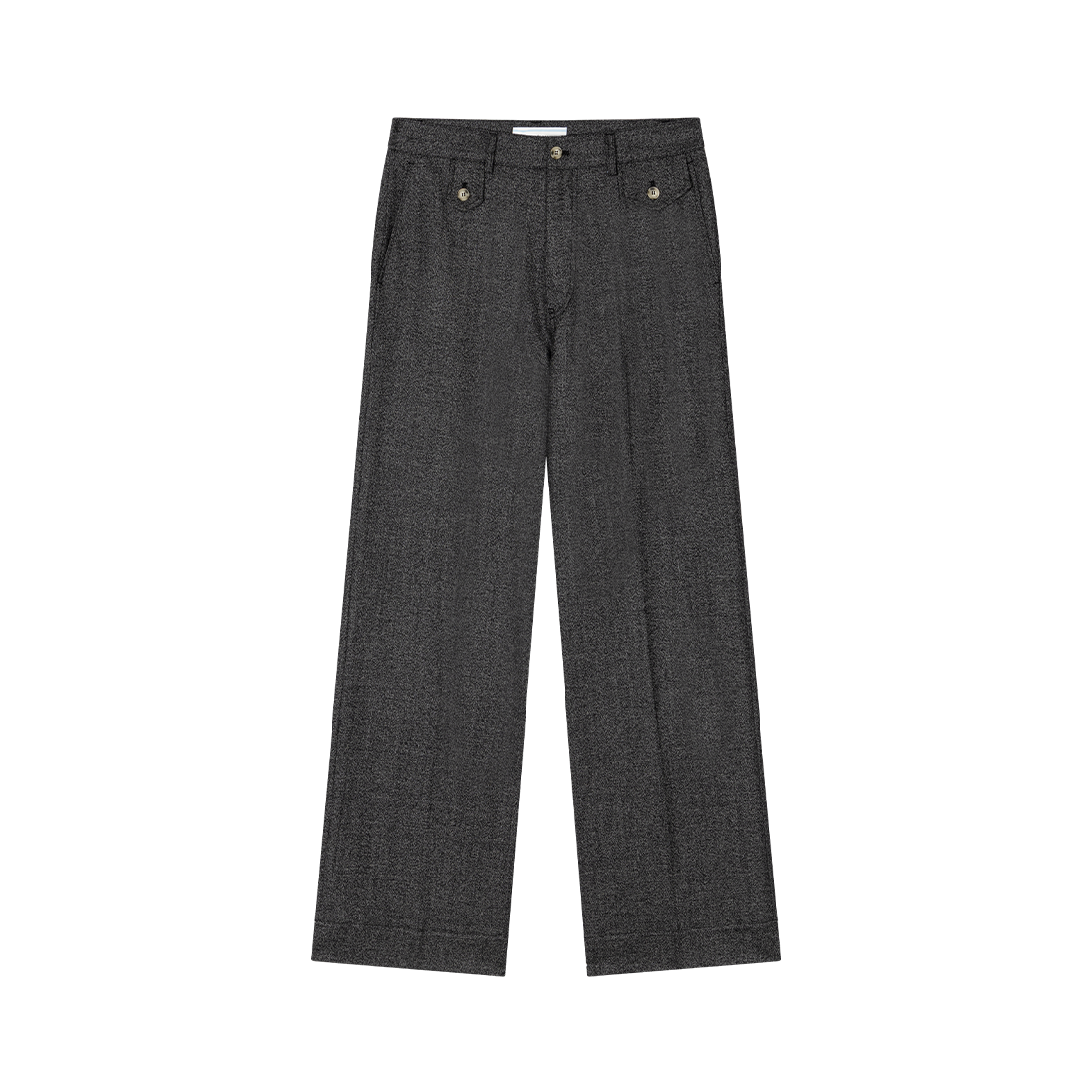 WVNS25426 Waviness Waist Flap Layered Slacks Charcoal