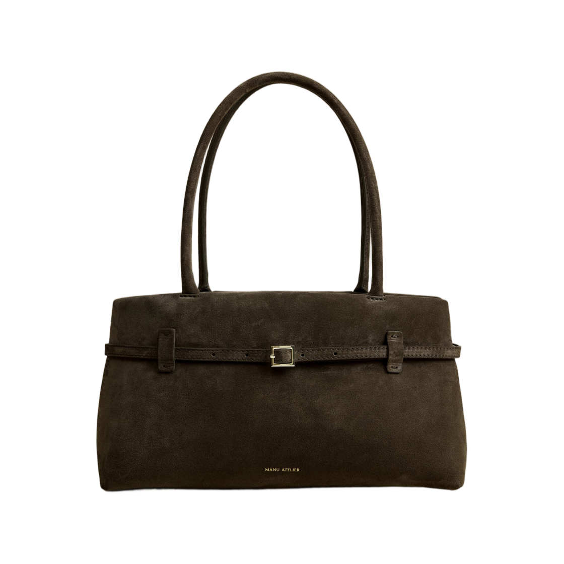 마누 아틀리에 르 깜봉 이스트 웨스트 터바코 그린 스웨이드(Manu Atelier Le Cambon East West Tobacco Green Suede)