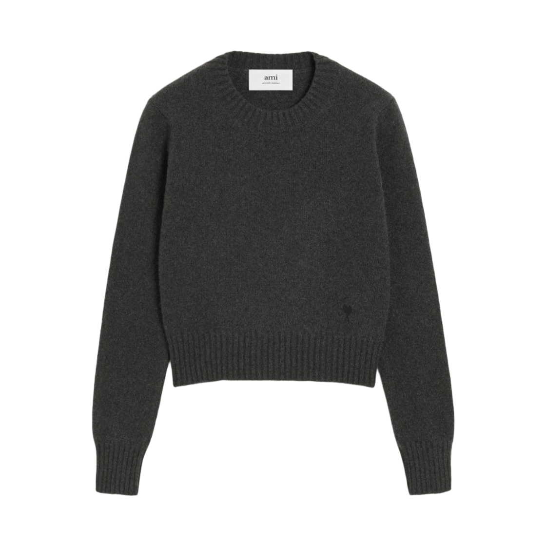 FKS832-005-020 (W) AMI de Coeur Cashmere Crewneck Sweater Anthracite