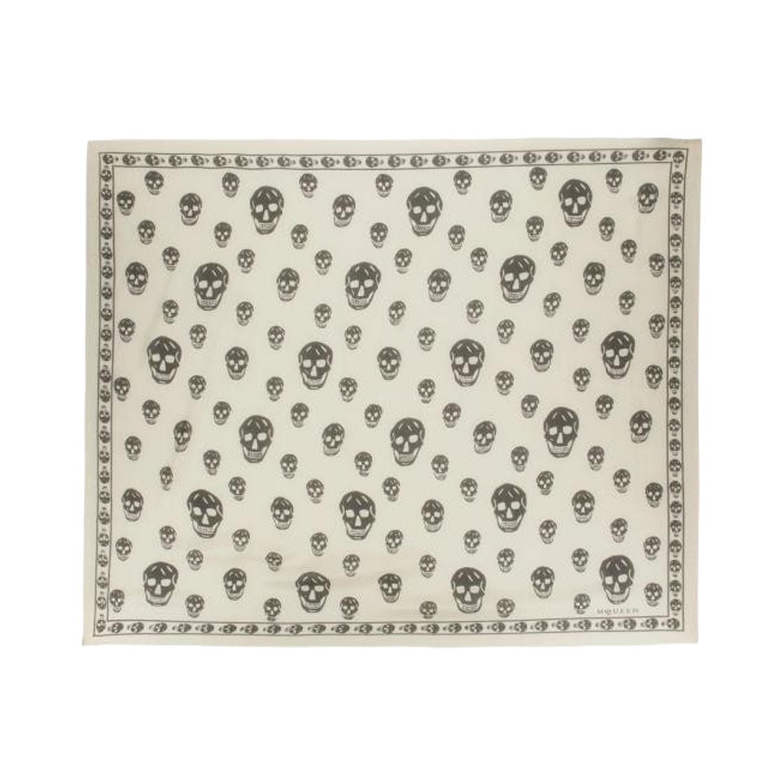 (W) 알렉산더 맥퀸 클래식 실크 블렌드 스컬 스카프 베이지 돔((W) Alexander McQueen Classic Silk Blend Skull Scarf Beige Dom)