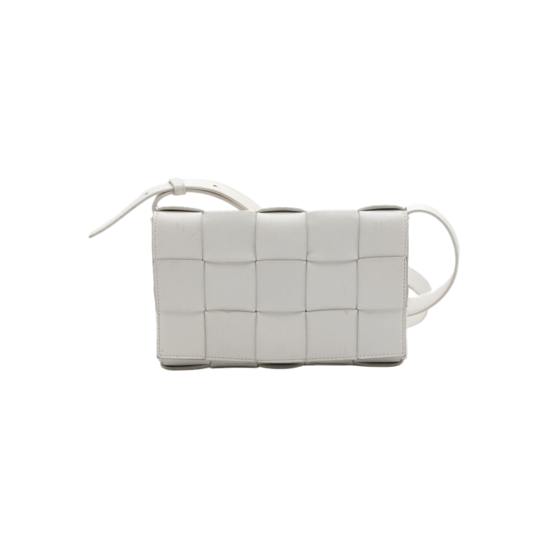 IT9QH9MUAF9J Bottega Veneta 578004 White Intrecciato Cassette Shoulder Bag/Crossbody