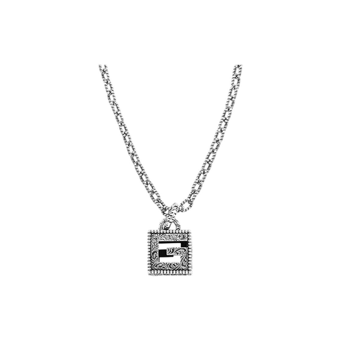 YBB552768001 [13% 쿠폰] Gucci Necklace With Square G Cross In Silver Silver Aged Finish