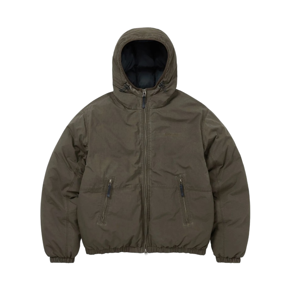 디스이즈네버댓 워시드 다운 푸퍼 자켓 올리브 브라운(Thisisneverthat Washed Down Puffer Jacket Olive Brown)