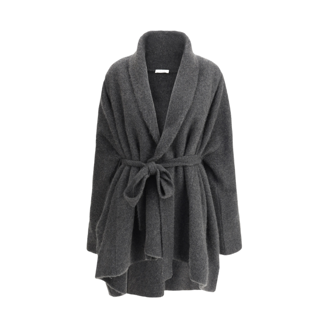 (W) 더 로우 이자 벨트 실크 블렌드 코트 그레이((W) The Row Ija Belt Silk Blend Coat Grey)