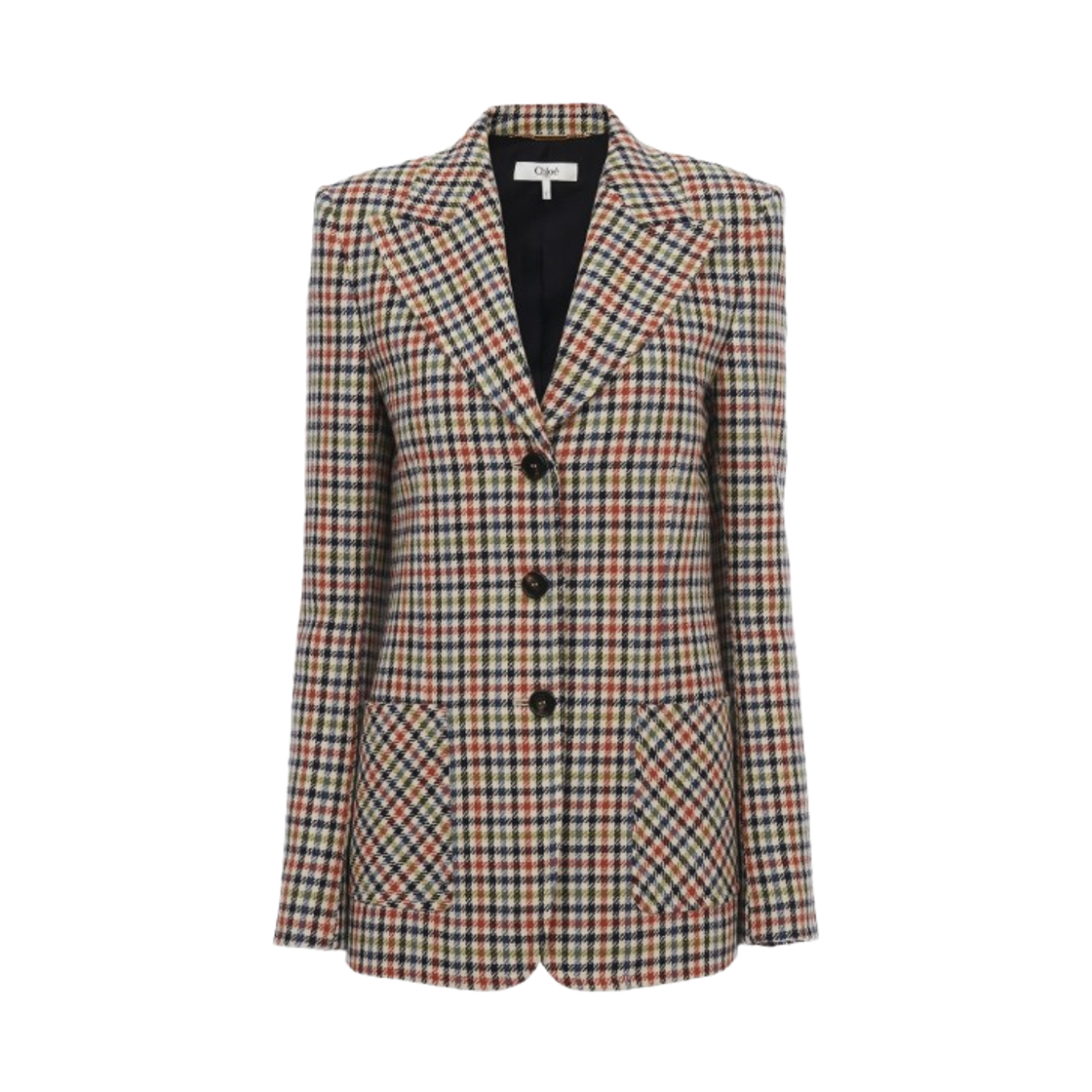 (W) 끌로에 체크 울 테일러드 자켓 멀티컬러((W) Chloe Tailored Jacket in Check Wool Multicolour)