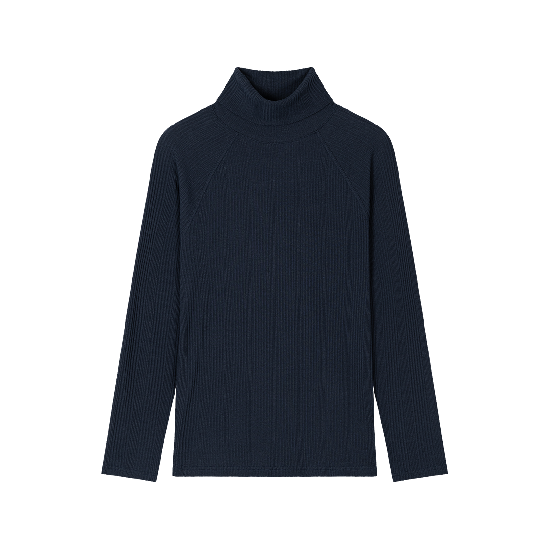 웨이비니스 래글런 터틀 넥 슬리브 네이비(Waviness Raglan Turtle Neck Sleeve Navy)