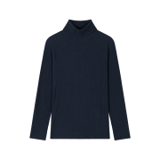 Waviness Raglan Turtle Neck Sleeve Navy