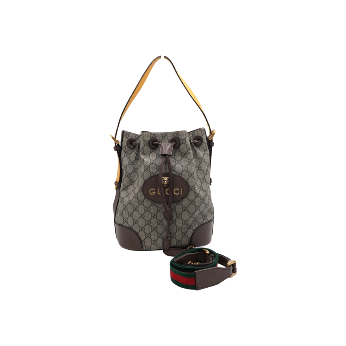 ITESG4HRBM3A Gucci 473875 GG Supreme Canvas Neo Vintage Bucket Tote & Shoulder Backpack