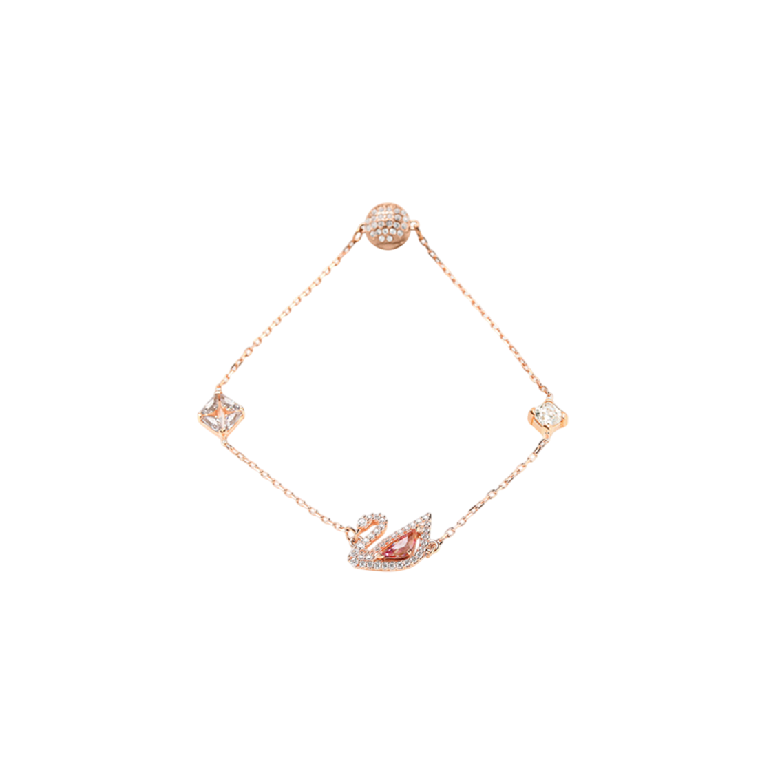 5485876 [13% 쿠폰] (W) Swarovski Dazzling Swan Bracelet Pink Rose Gold Plated