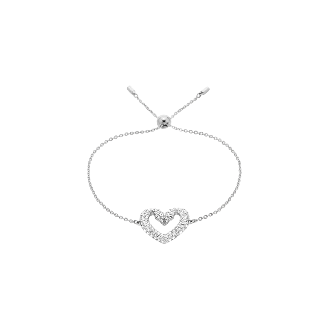 5625534 [13% 쿠폰] (W) Swarovski Una Bracelet Heart Medium White Rhodium Plated