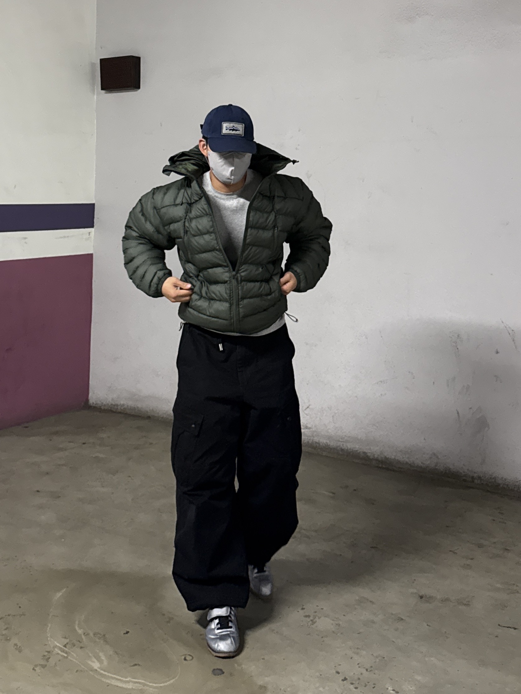 Patagonia P-6 Label Trad Cap Navy, Patagonia P-6 Label Maclure Hat New Navy 착용 스타일 - 3