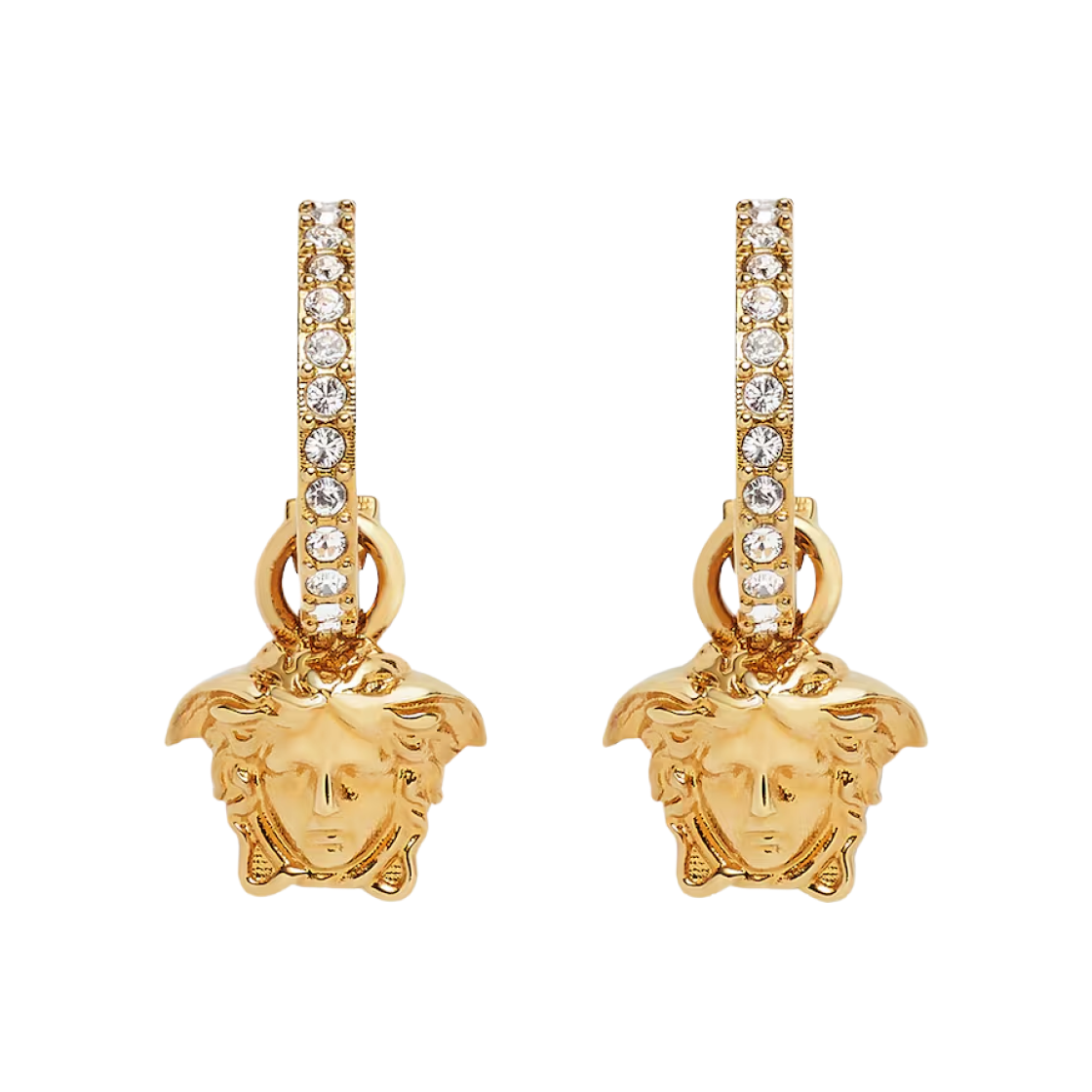 (W) 베르사체 라 메두사 크리스탈 이어링 골드((W) Versace La Medusa Crystal Earrings Gold)